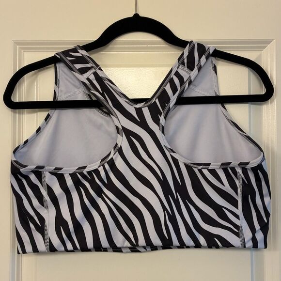 NIKE Dri-FIT Swoosh Icon Clash Women's Sports Bra Zebra Print Size 1X - Picture 2 of 4